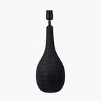Pacific Ioan Black Engraved Wood Bottle Table Lamp 30-975-BO