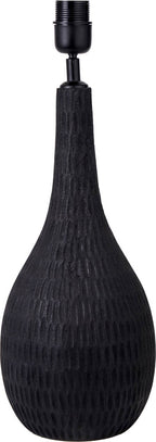 Pacific Ioan Black Engraved Wood Bottle Table Lamp 30-975-BO
