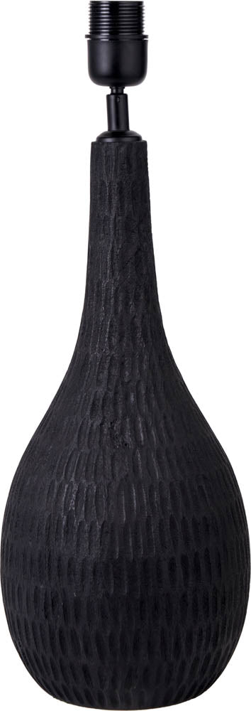 Pacific Ioan Black Engraved Wood Bottle Table Lamp 30-975-BO