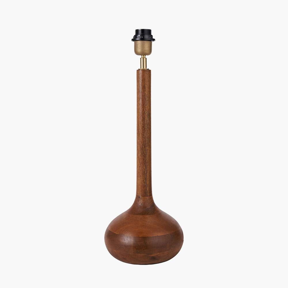 Pacific Toma Oiled Wood Tall Neck Table Lamp 30-976-BO