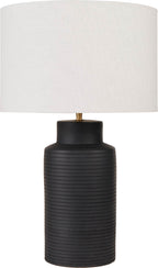 Pacific Sierra Black Tall Ribbed Terracotta Table Lamp 30-980-BO