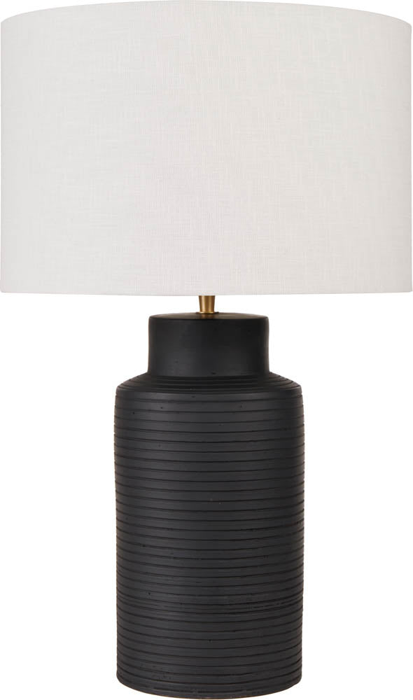 Pacific Sierra Black Tall Ribbed Terracotta Table Lamp 30-980-BO