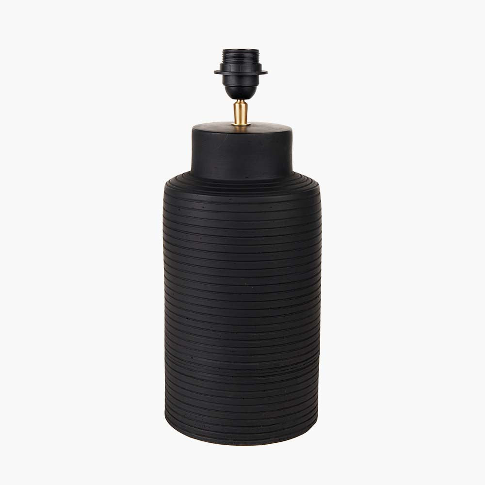 Pacific Sierra Black Tall Ribbed Terracotta Table Lamp 30-980-BO