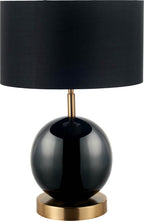 Pacific Sofia Black and Gold Enamel Table Lamp 30-983-BO
