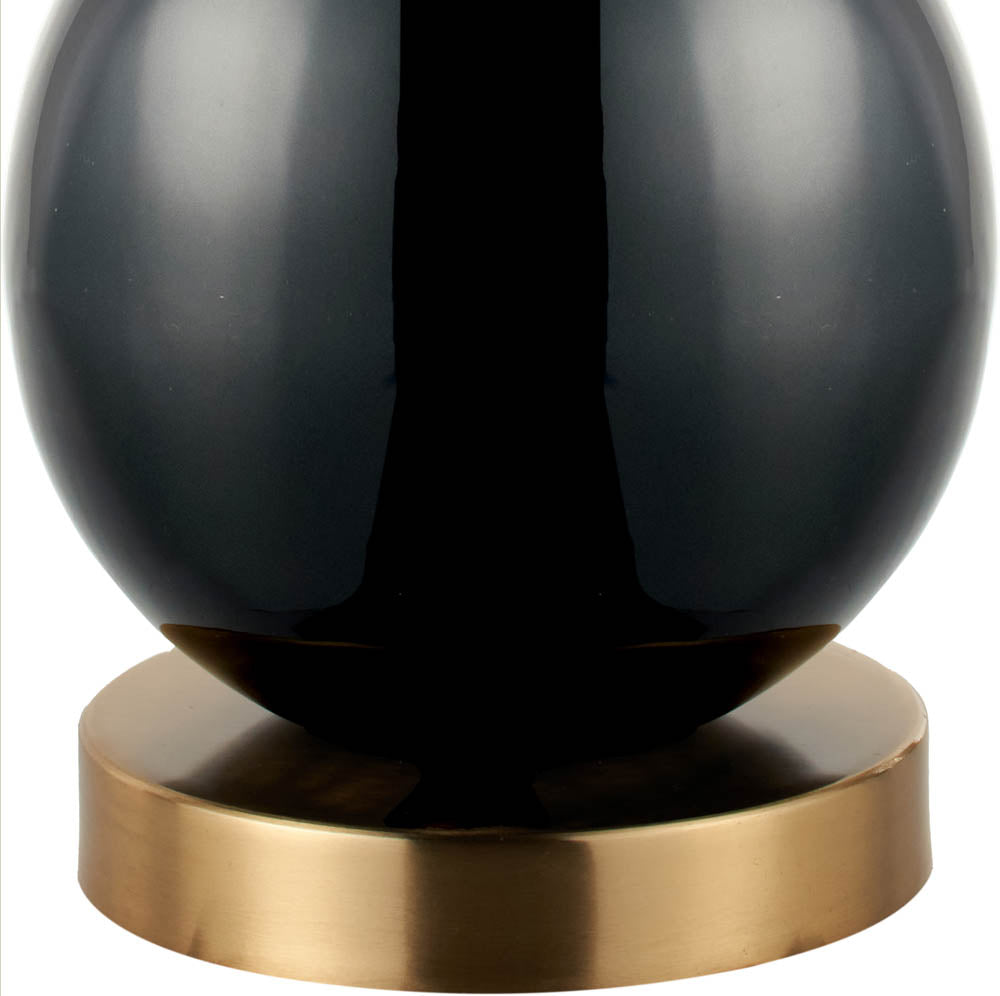 Pacific Sofia Black and Gold Enamel Table Lamp 30-983-BO