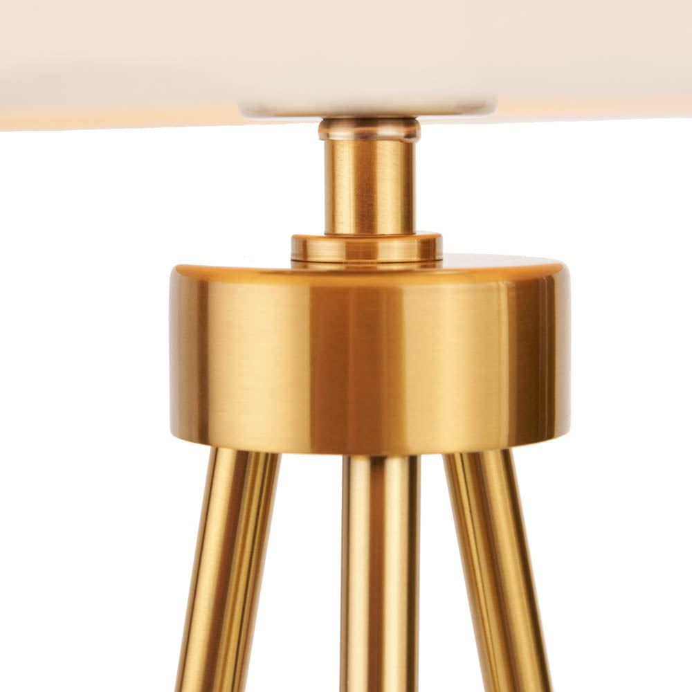Pacific Houston Brushed Brass Metal Tripod Table Lamp 30-989-C
