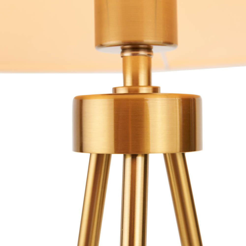 Pacific Houston Brushed Brass Metal Tripod Table Lamp 30-989-C
