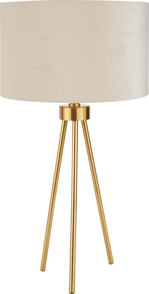 Pacific Houston Brushed Brass Metal Tripod Table Lamp 30-989-C
