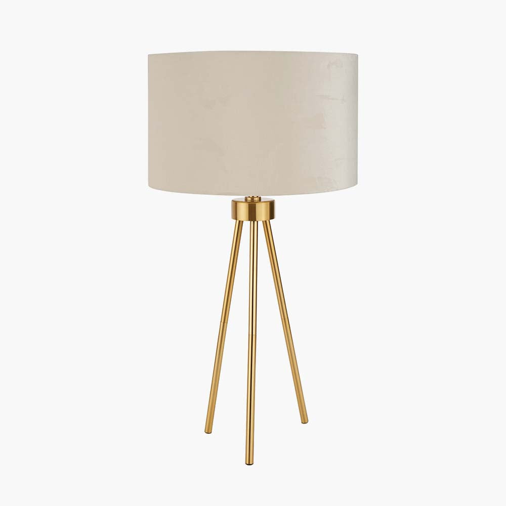 Pacific Houston Brushed Brass Metal Tripod Table Lamp 30-989-C