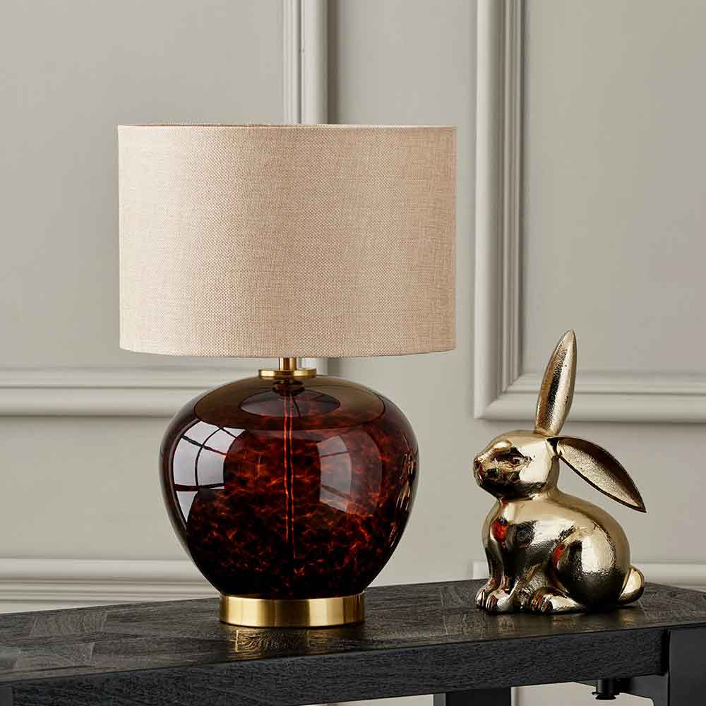 Pacific Lucien Tortoiseshell Glass Table Lamp 30-999-C