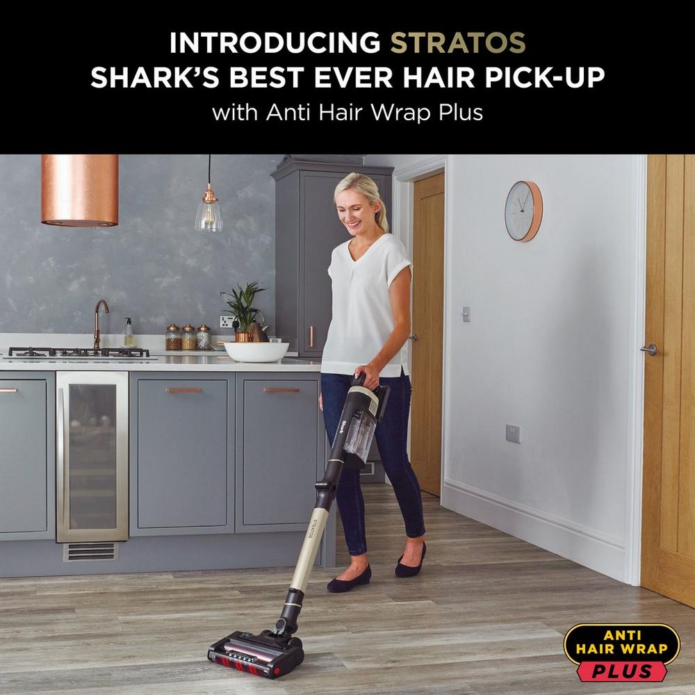 Shark IZ420UKT Stratos Cordless Stick Vacuum Cleaner - 120 Minutes Run Time - Silver