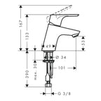 Hansgrohe Focus Single lever basin mixer 70 without waste set