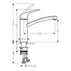 Hansgrohe Focus M41 Single lever kitchen mixer 160, 1jet