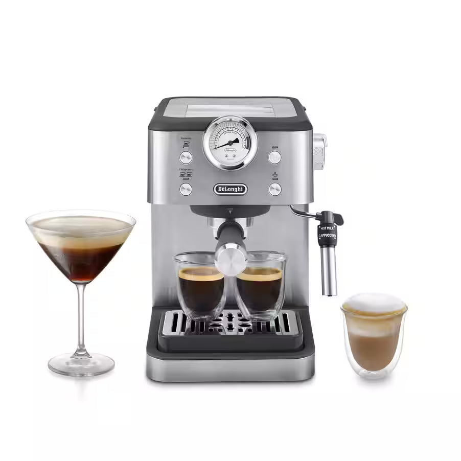 Delonghi EM450M Classic Manual Coffee Machine-Stainless Steel/Metal