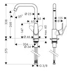Hansgrohe Focus M41 Single lever kitchen mixer 260, 1jet