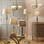 Pacific Jenna Antique Brass Metal Twist Detail Floor Lamp 32-040-C