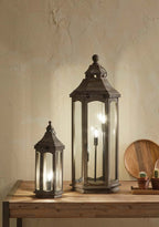 Pacific Adaline Antique Grey Wood Lantern Floor Lamp 32-075-C