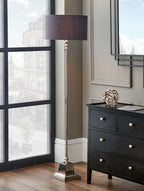 Pacific Claudius Nickel Metal Stick Floor Lamp 32-170-BO