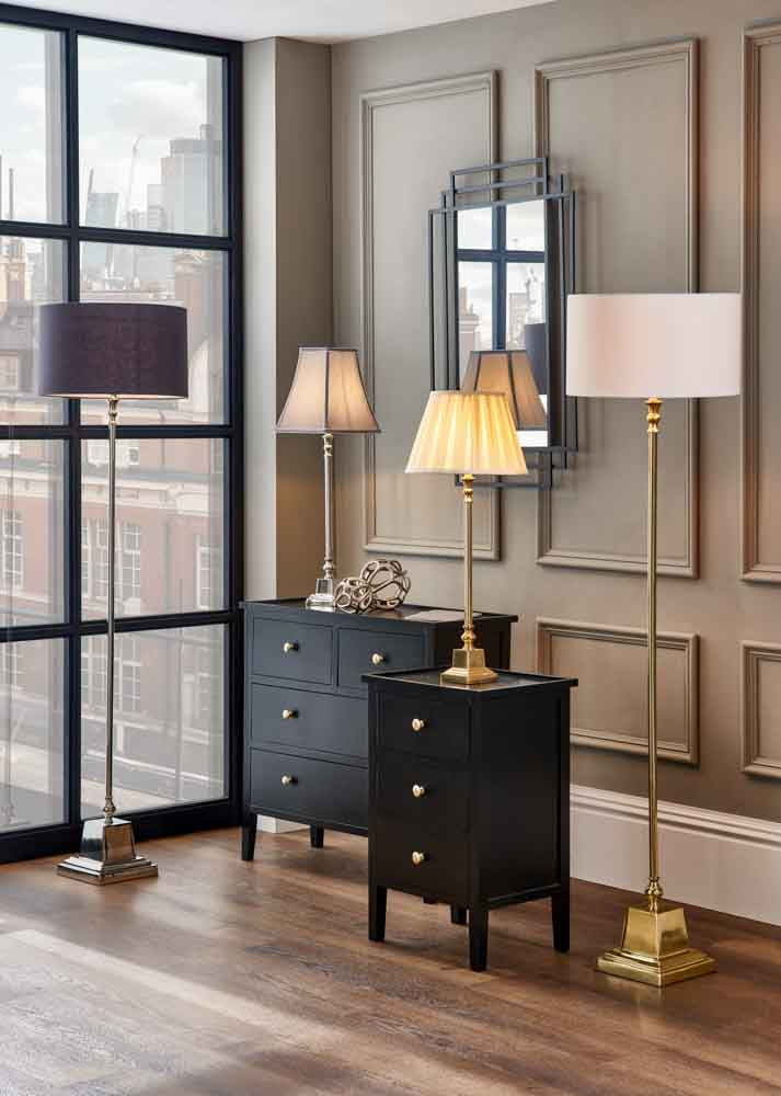 Pacific Claudius Nickel Metal Stick Floor Lamp 32-170-BO