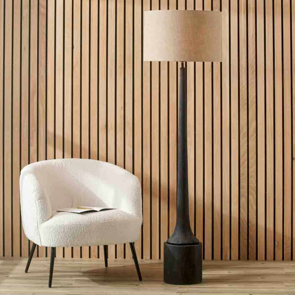 Pacific Marin Black Wood Tall Neck Floor Lamp 32-175-BO