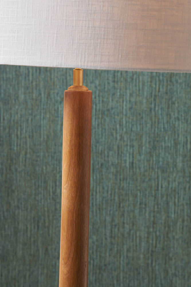 Pacific Toma Oiled Wood Tall Neck Floor Lamp 32-176-BO