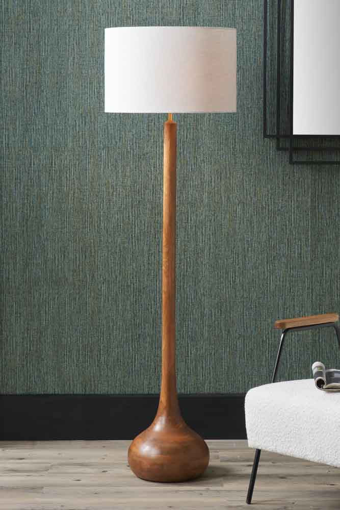 Pacific Toma Oiled Wood Tall Neck Floor Lamp 32-176-BO