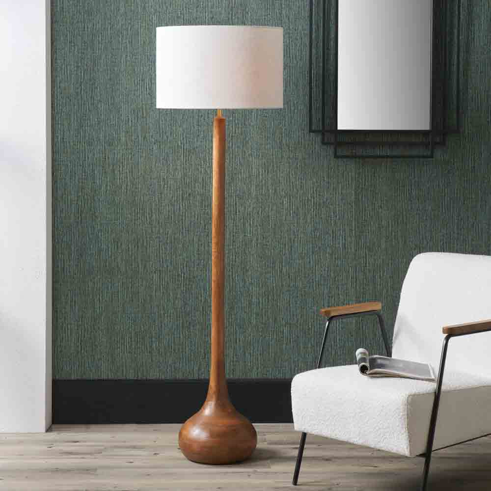 Pacific Toma Oiled Wood Tall Neck Floor Lamp 32-176-BO