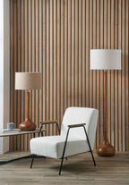Pacific Toma Oiled Wood Tall Neck Floor Lamp 32-176-BO