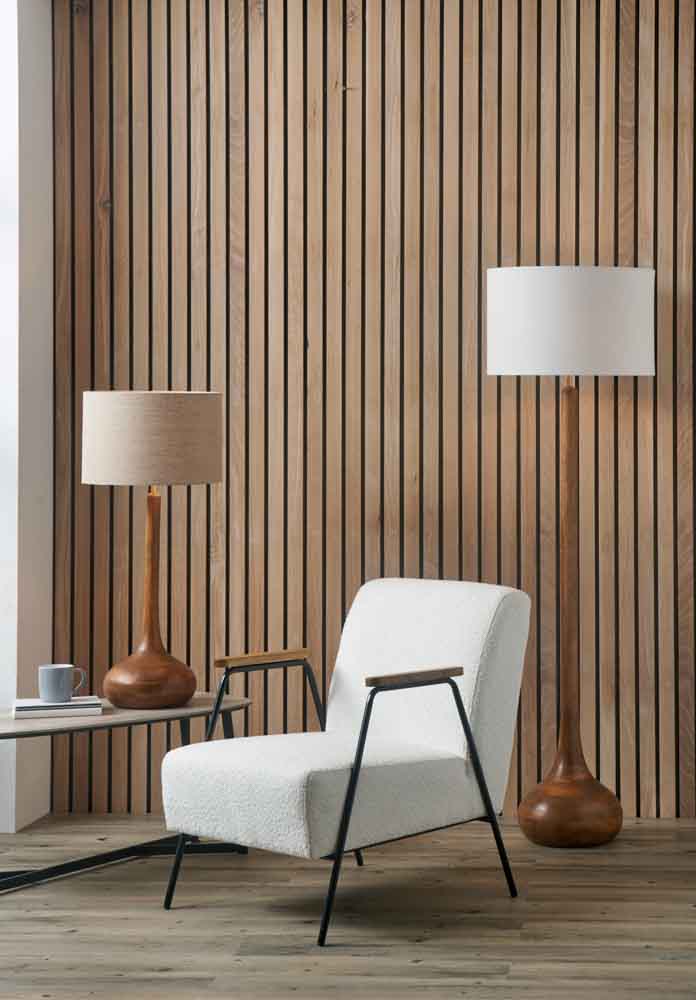 Pacific Toma Oiled Wood Tall Neck Floor Lamp 32-176-BO