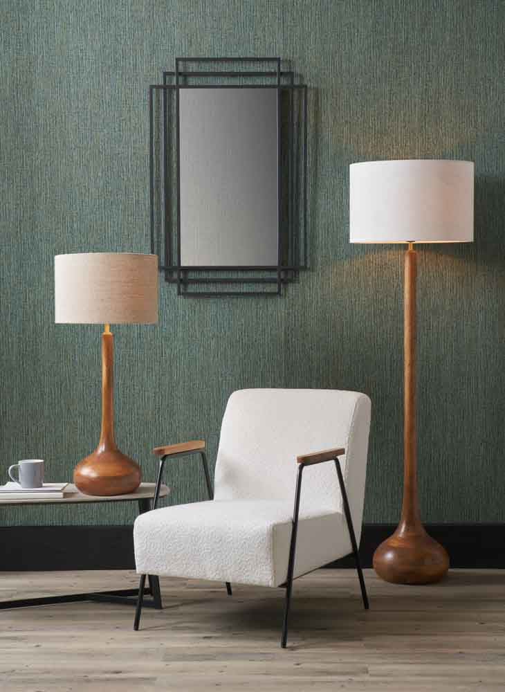 Pacific Toma Oiled Wood Tall Neck Floor Lamp 32-176-BO