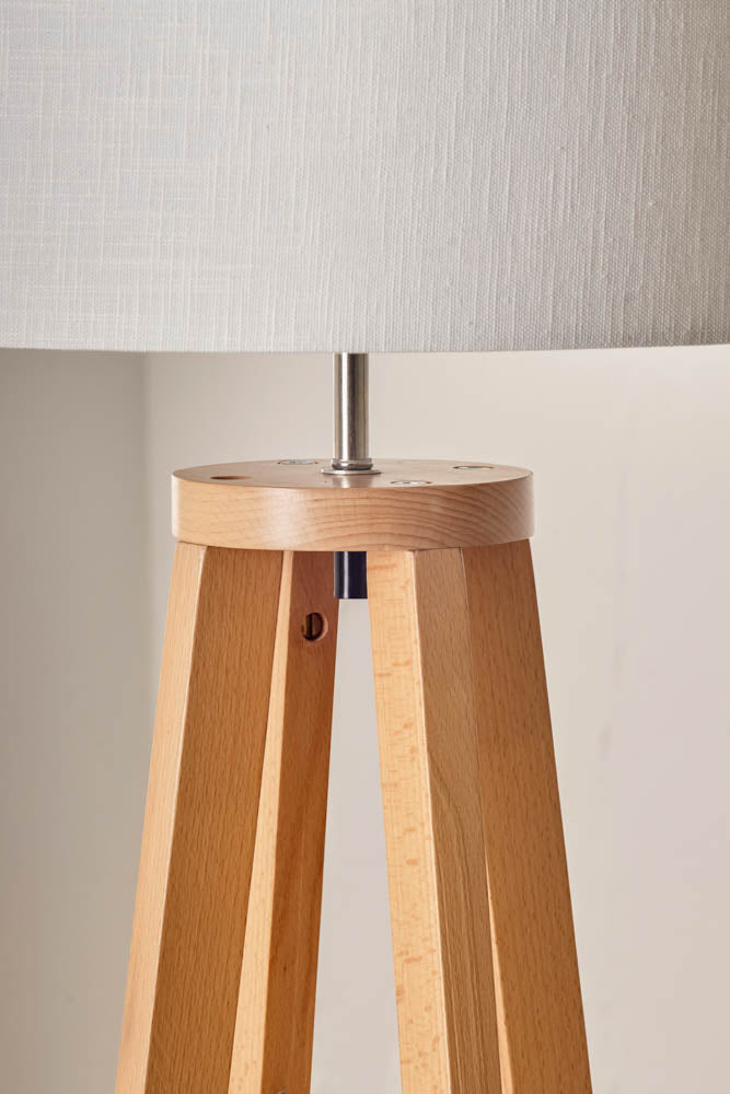 Pacific Whitby Natural Wood Tapered 4 Post Floor Lamp 32-181-BO