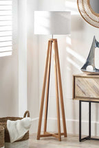 Pacific Whitby Natural Wood Tapered 4 Post Floor Lamp 32-181-BO