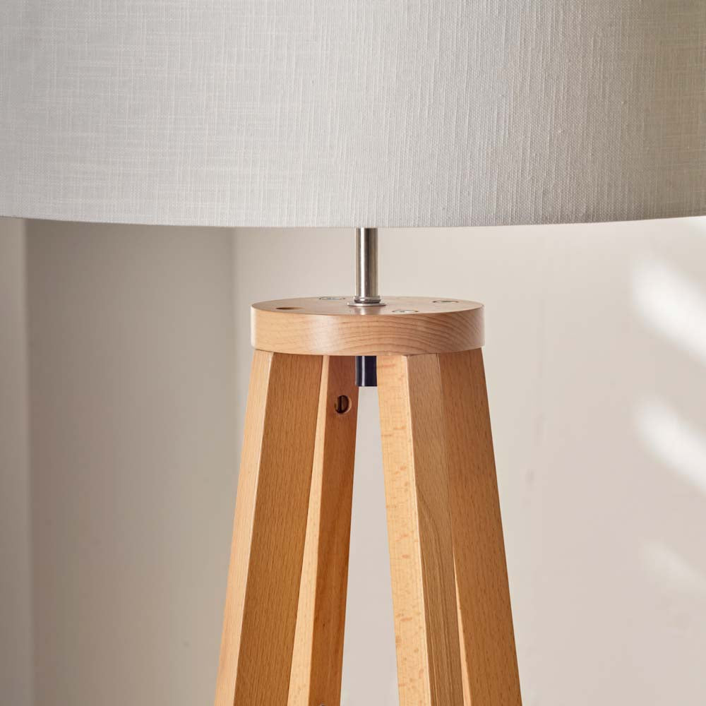 Pacific Whitby Natural Wood Tapered 4 Post Floor Lamp 32-181-BO