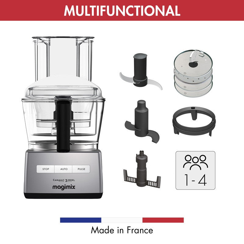 Magimix 3200XL 18371 2.6 Litre Food Processor With 9 Accessories - Stainless Steel