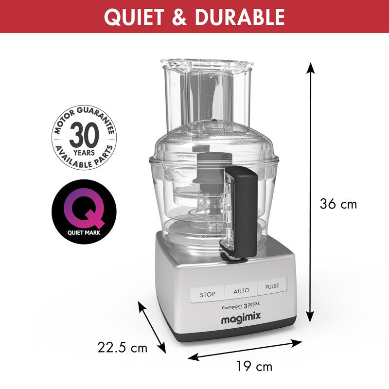 Magimix 3200XL 18371 2.6 Litre Food Processor With 9 Accessories - Stainless Steel
