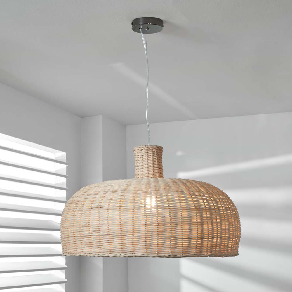 Pacific Caswell Natural Rattan Dome Pendant 33-074