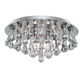 Chrome and Crystal 6 Light Semi-Flush Ceiling Light