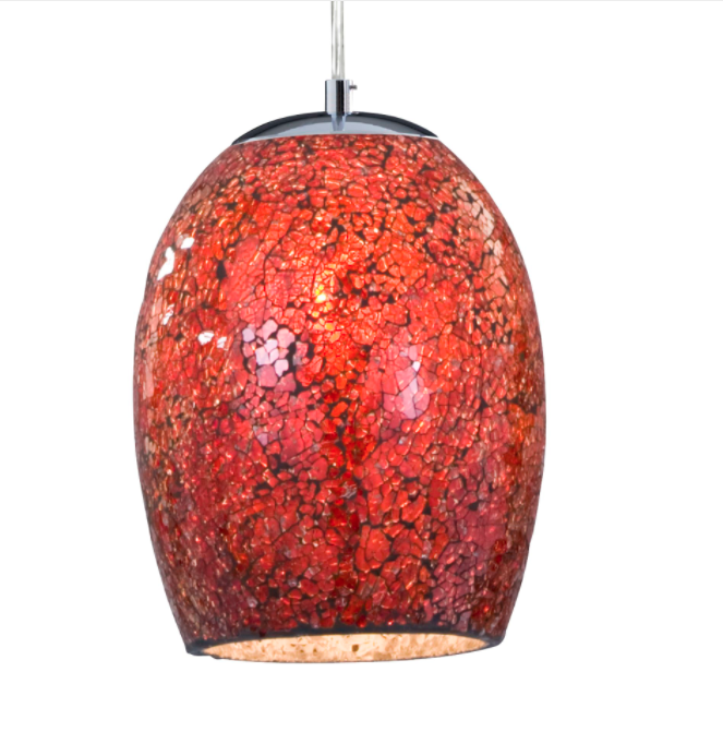 Broken Glass Effect Red Glass Pendant