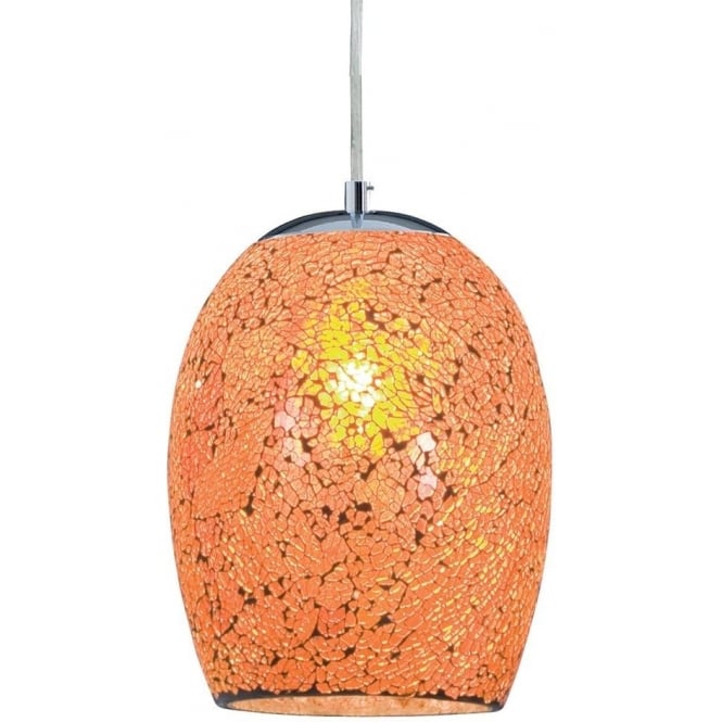 Broken Glass Effect Orange Glass Pendant