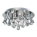 Chrome and Crystal 4 Light Semi-Flush Fitting