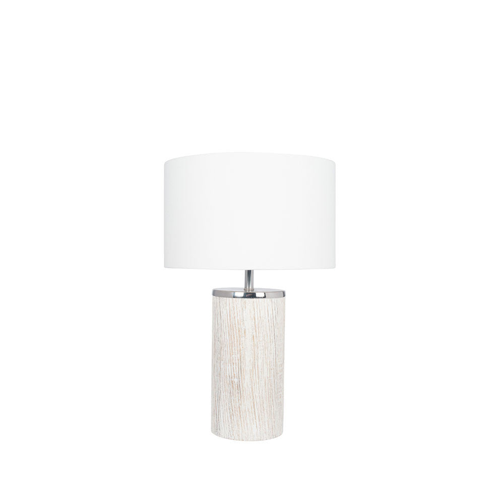Haley Washed Wood Table Lamp with Shade