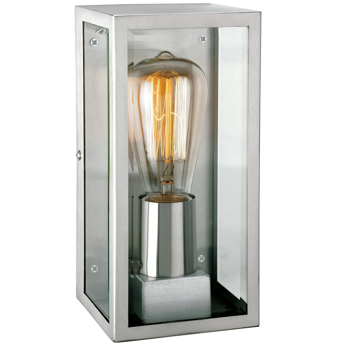 Dallas Brushed Steel Exterior Wall Light