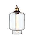 Empire Antique Brass and Glass Barrel Pendant