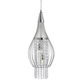 Chrome Cage 2 Light Pendant with Crystal Buttons