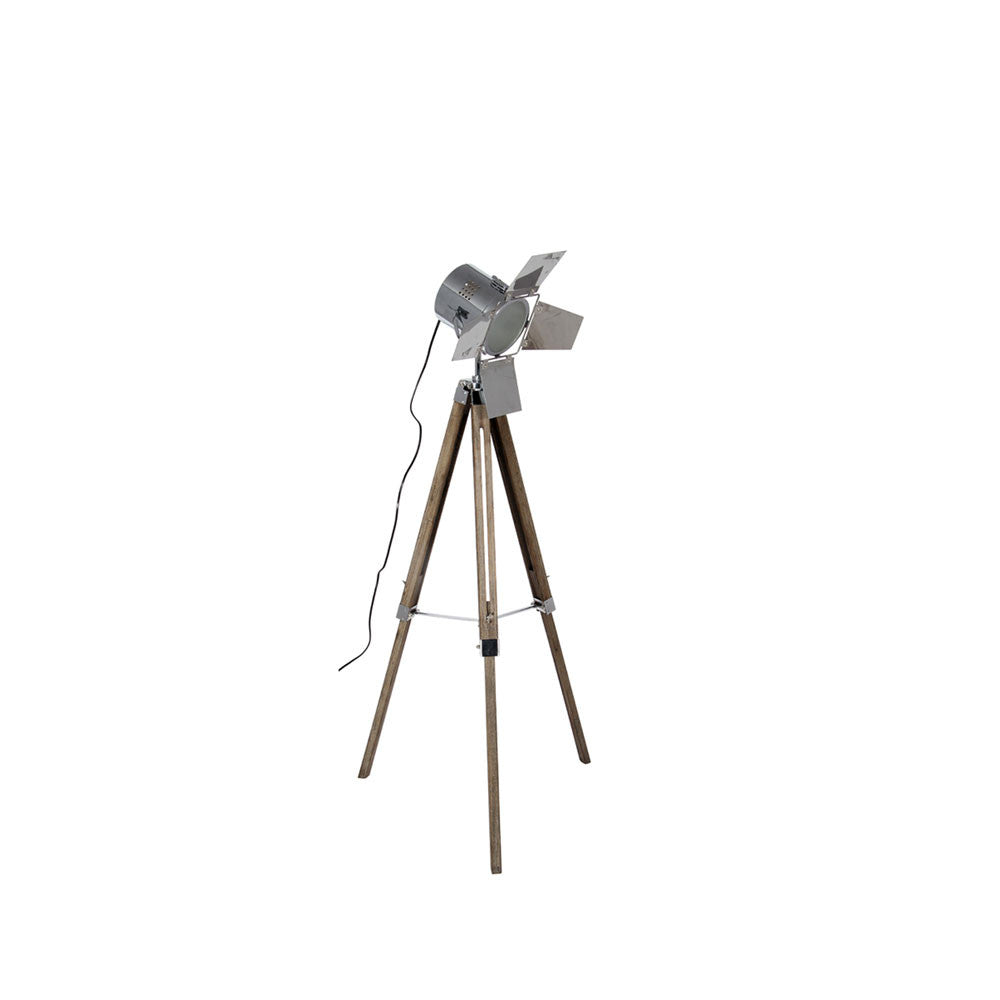 Hereford Wooden Tripod Floor Lamp with Camera Head