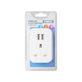 Twin USB Charging Port Power Adaptor With Plug Through