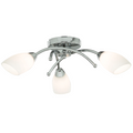 Opal Glass with Chrome 3 Light Semi-Flush Ceiling Light