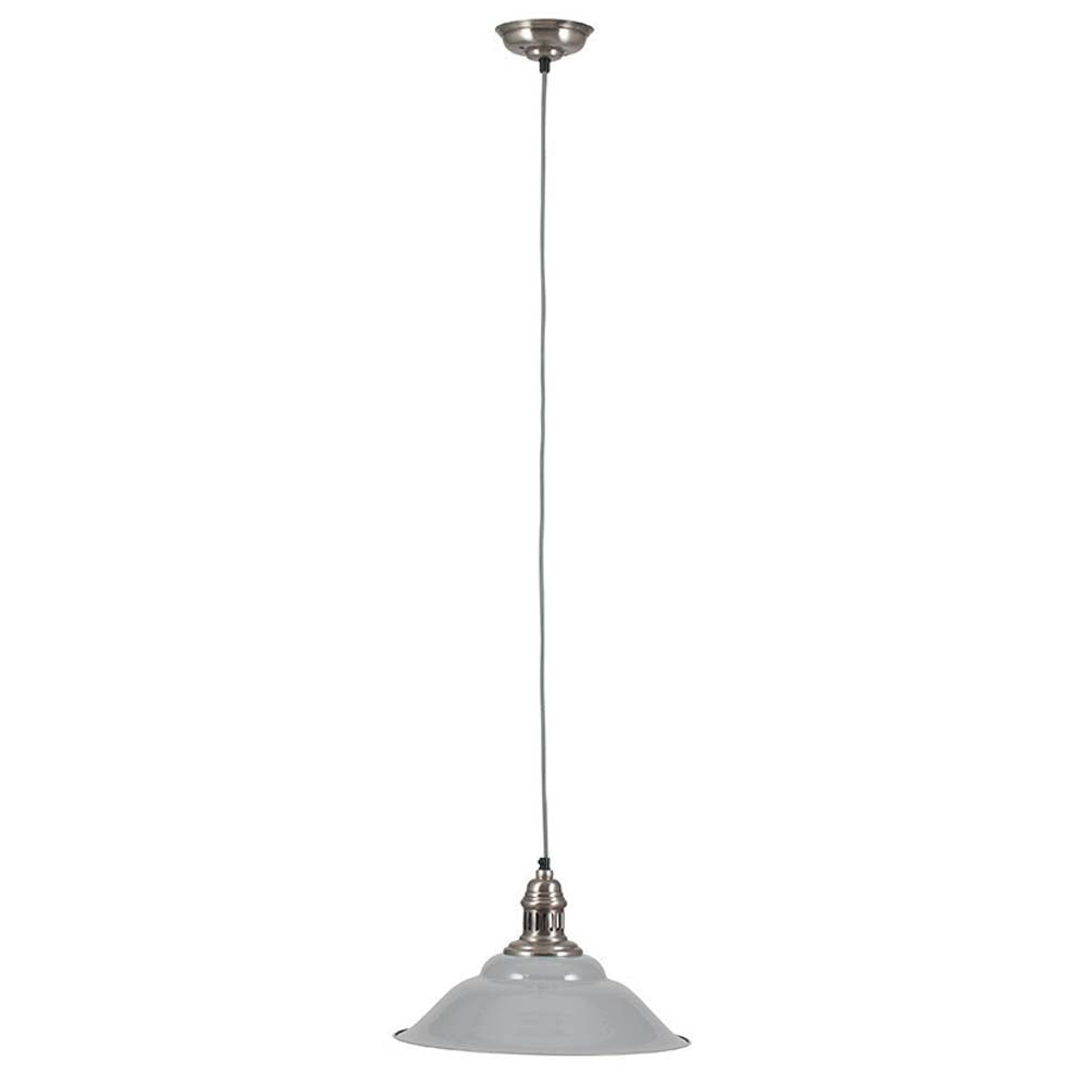 Pacific Macchiato Grey and Silver Metal Cafe Pendant 35-101