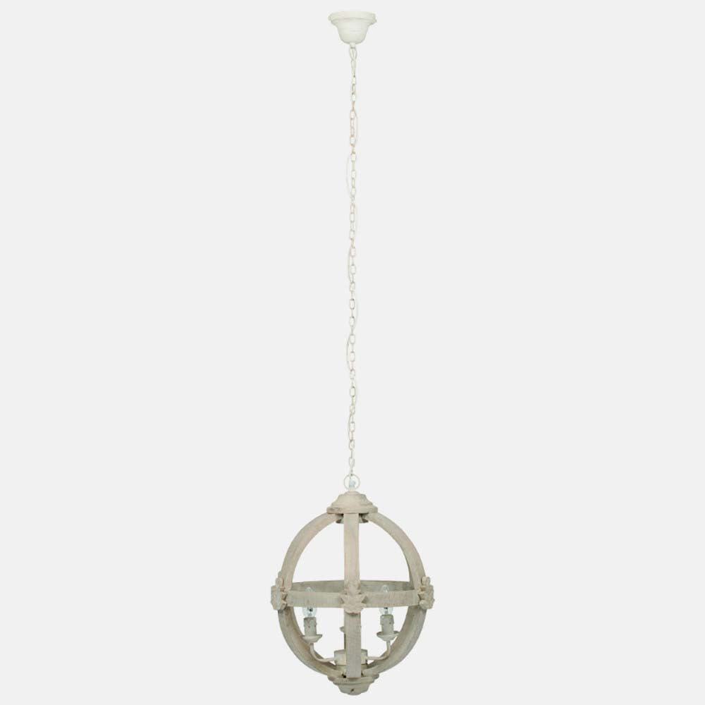 Pacific Javier Small Round Wooden Electrified Pendant 35-116