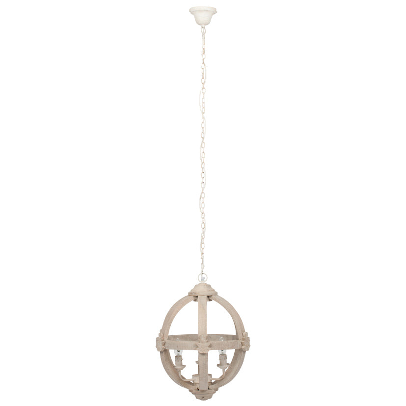 Pacific Javier Small Round Wooden Electrified Pendant 35-116